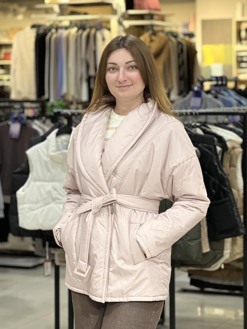 Куртка LC 202 2707 демі рожеві перли, M