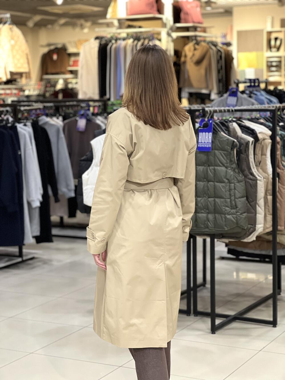 Тренч LK L22281 J-SING довгий двобортний бежевий, L