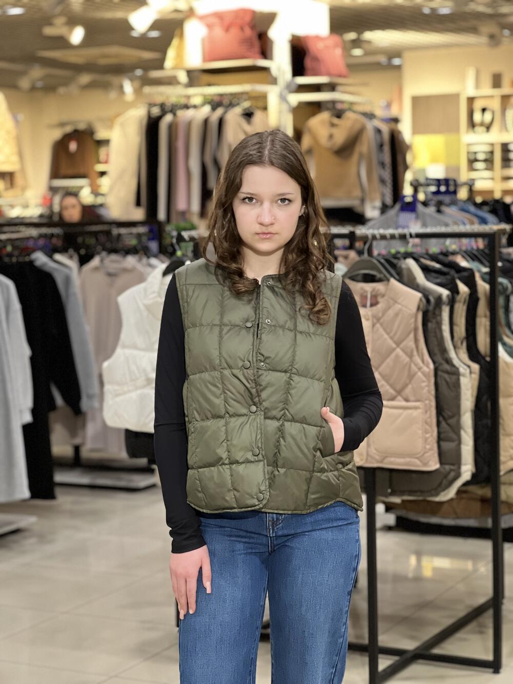 Жилет LP 05000 стьобаний короткий т.зелений, XS