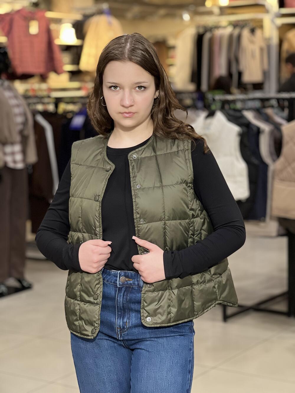 Жилет LP 05000 стьобаний короткий т.зелений, XS