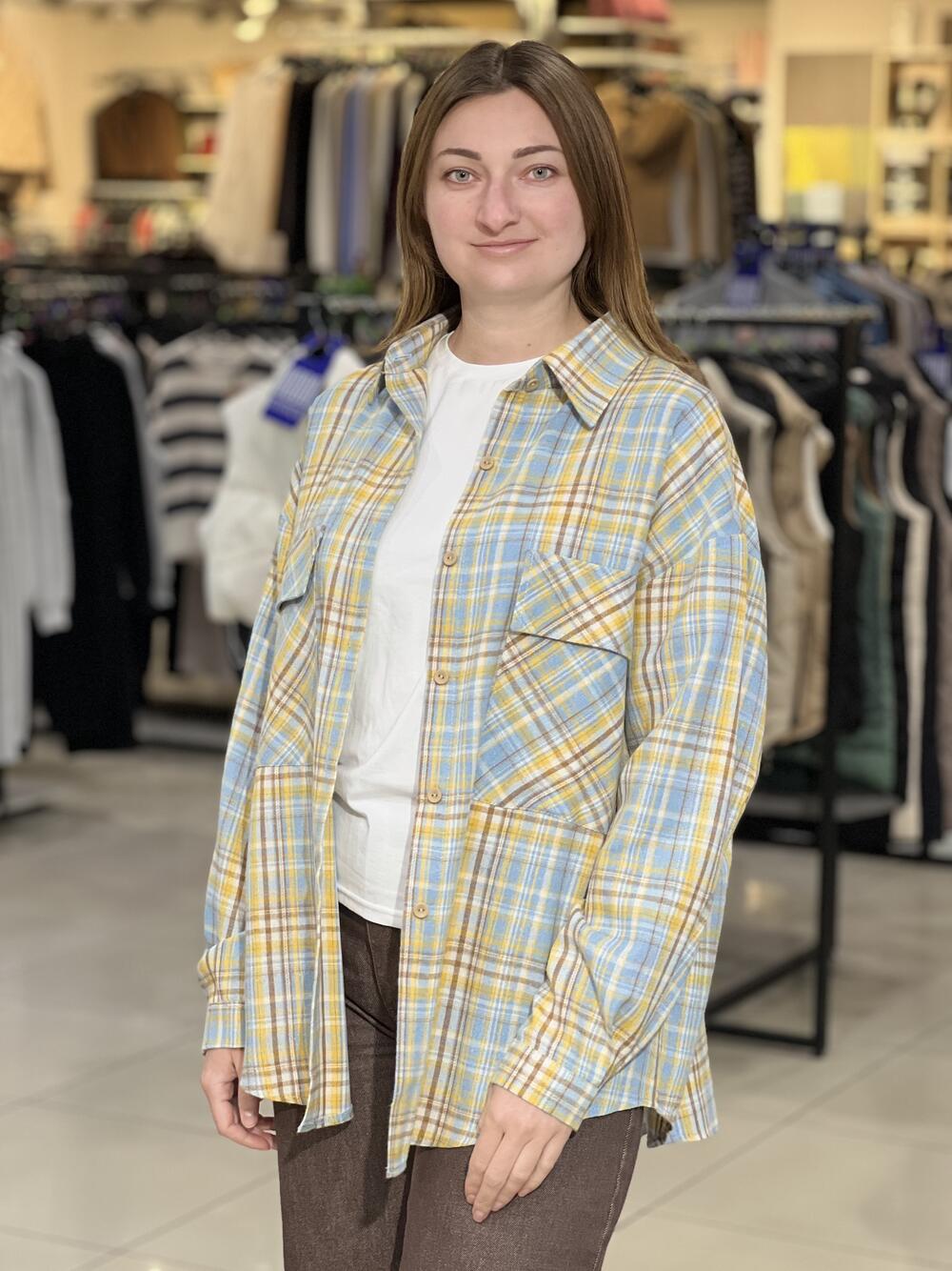 Сорочка LR 528 фланель д/р з паском 