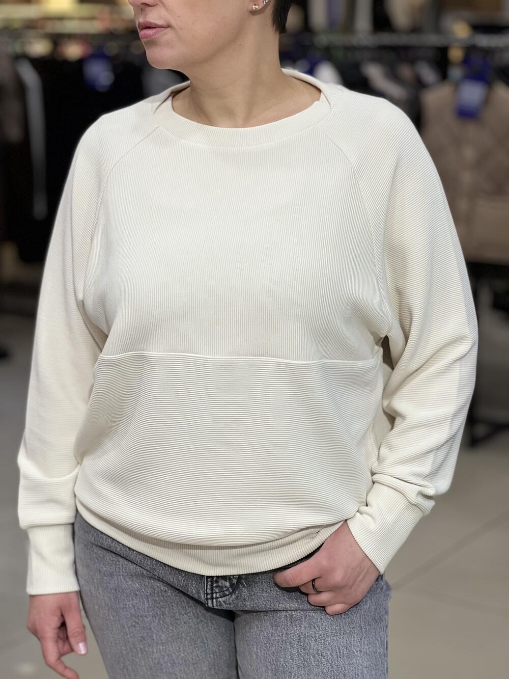 Джемпер LR L01013 B-MINK реглан рубчик молочний, XS