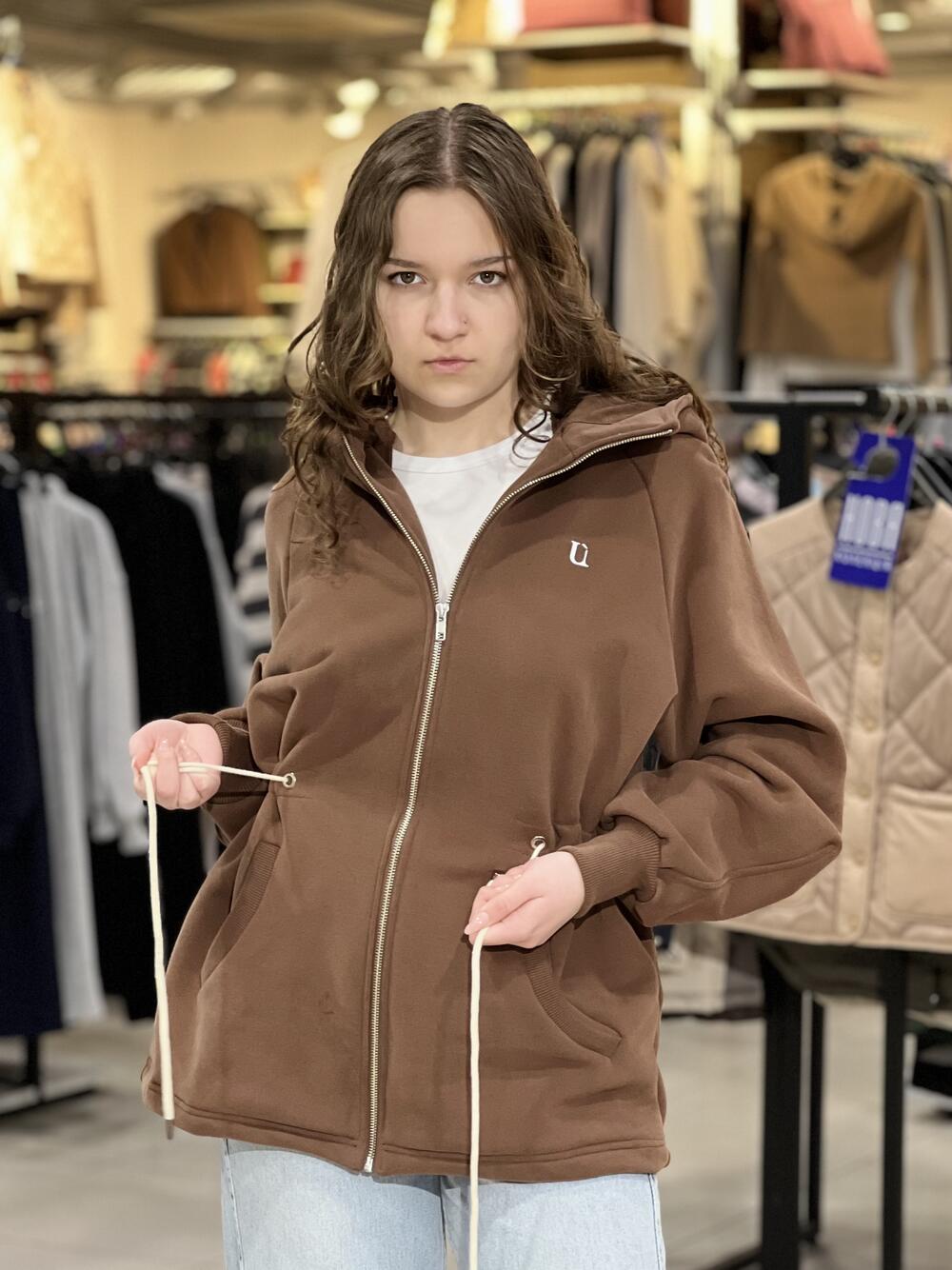 Зіп худі LP LC059-p подовжений на затяжці 