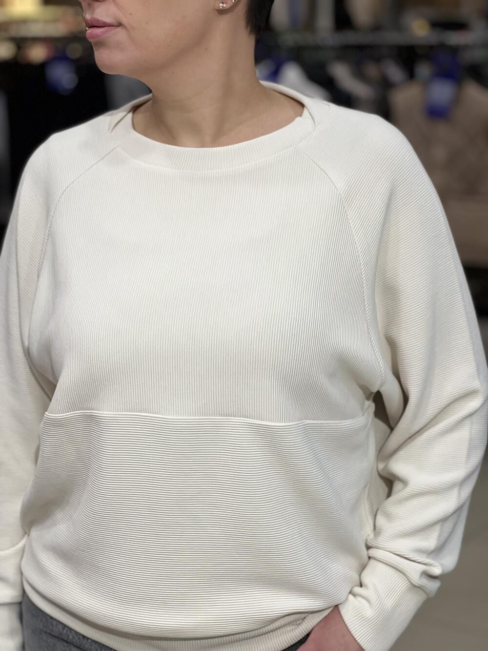 Джемпер LR L01013 B-MINK реглан рубчик молочний, XL