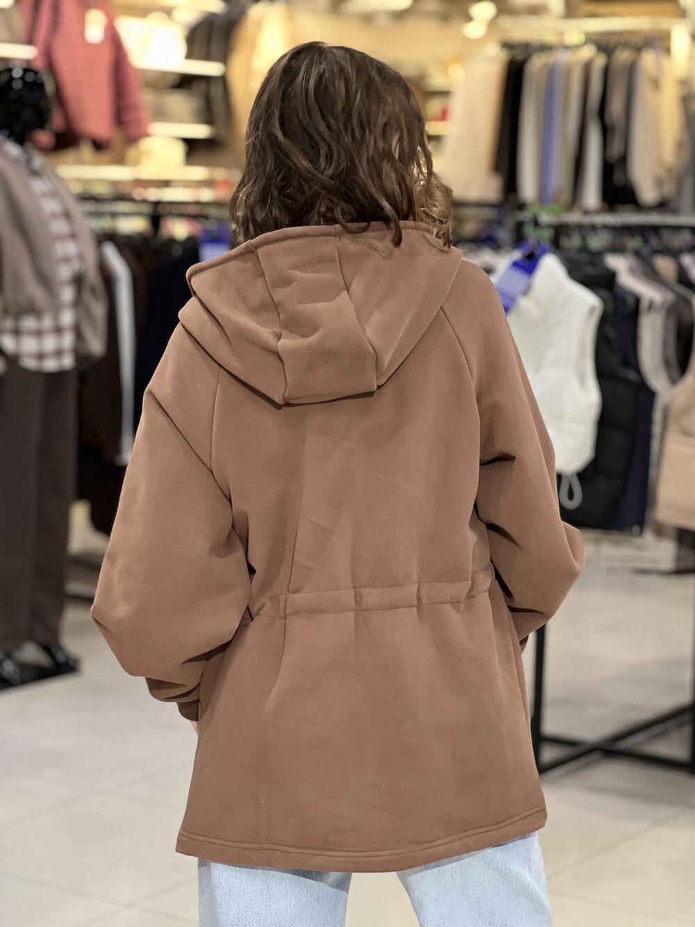 Зіп худі LP LC059-p подовжений на затяжці шоколад, S