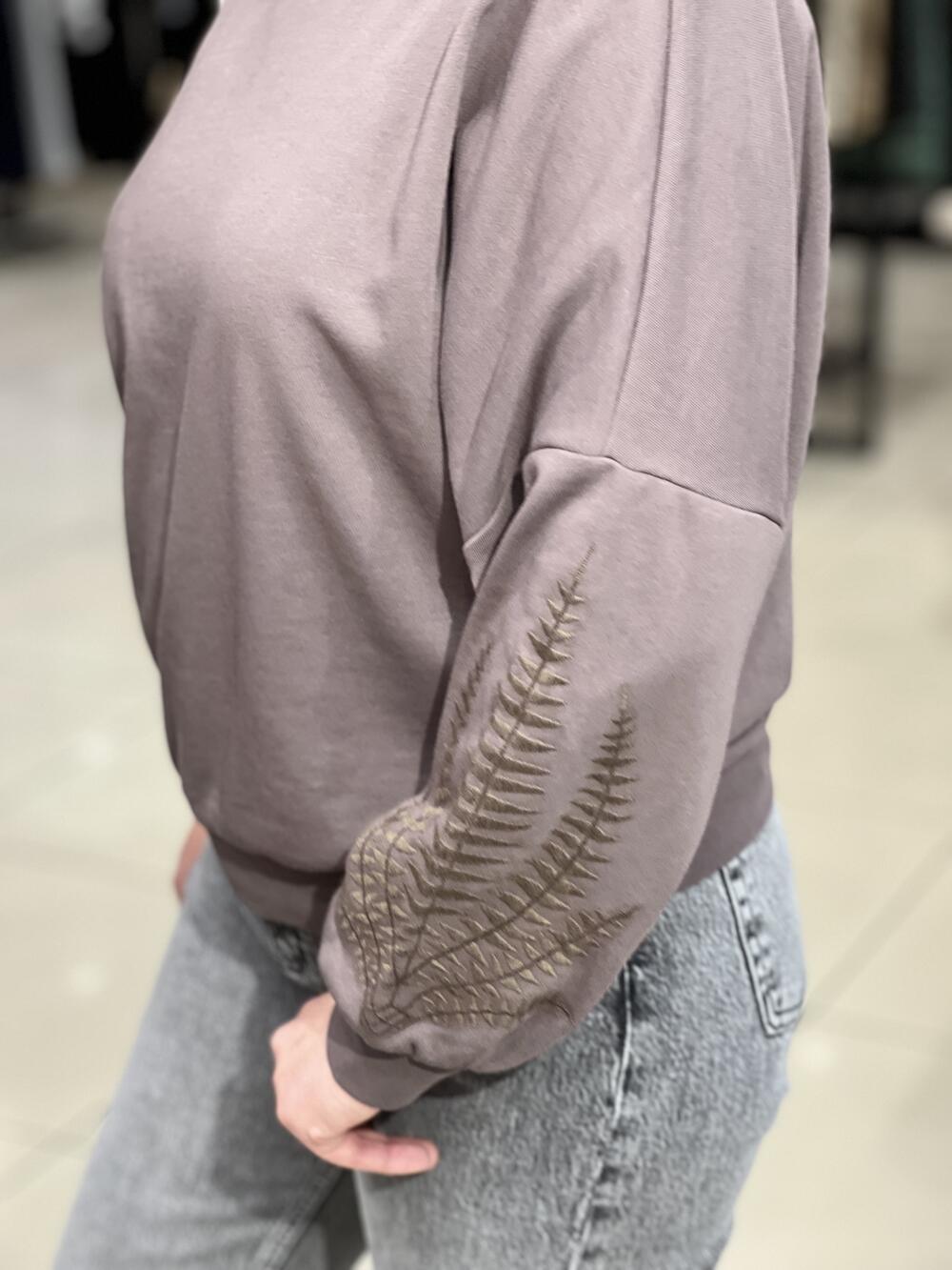 Світшот LR L01248 B-SEPIA д/р з вишивкою таупе, S