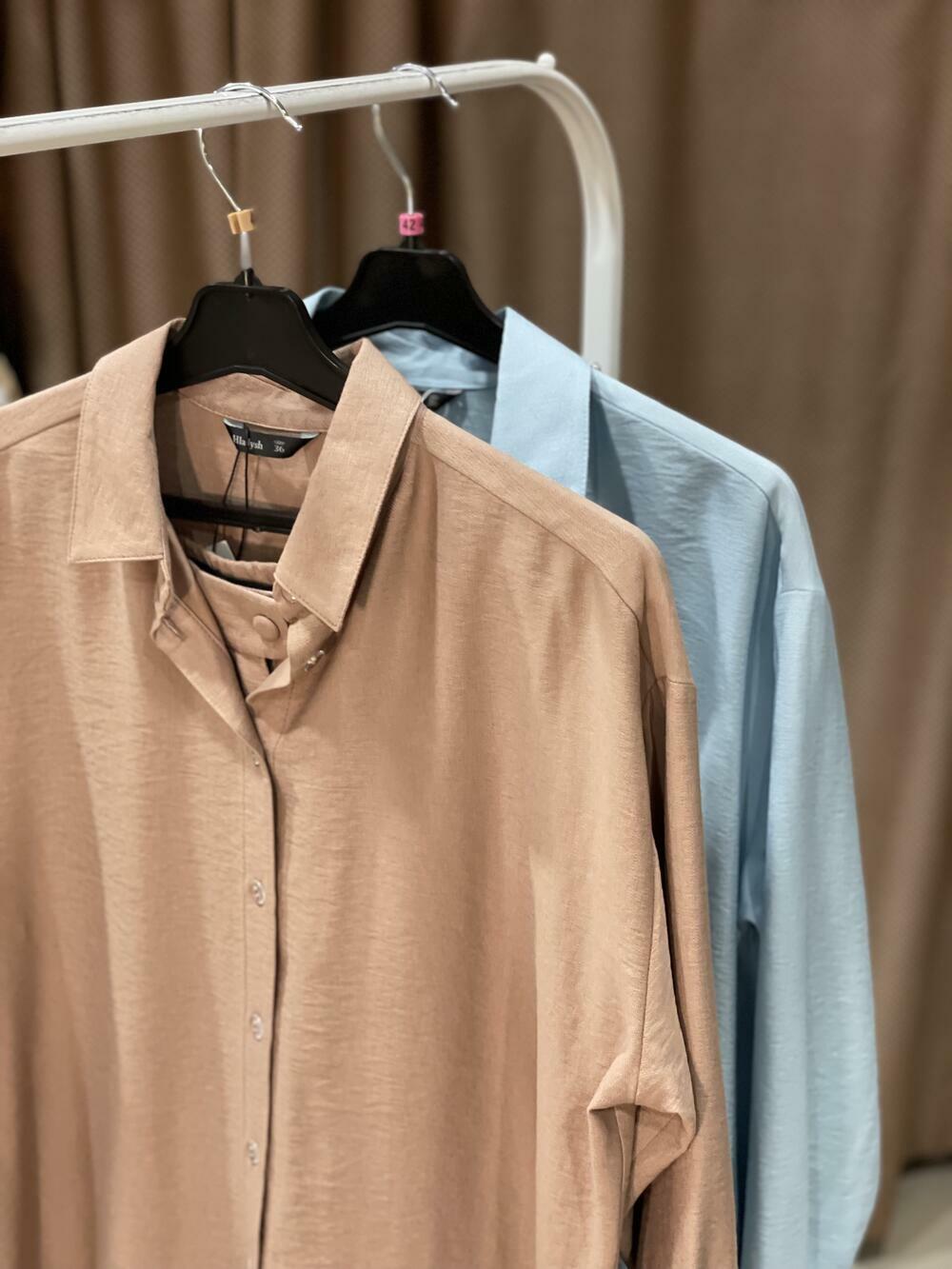 Костюм LL 5116/9038 рубашка з шортами льон жакард блакитний, 38-44