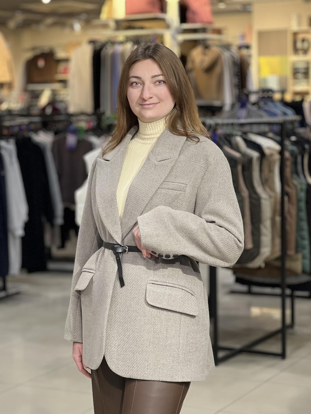 Піджак пальтовий SIM LR 285 вовна рубчик бежевий, 46/L