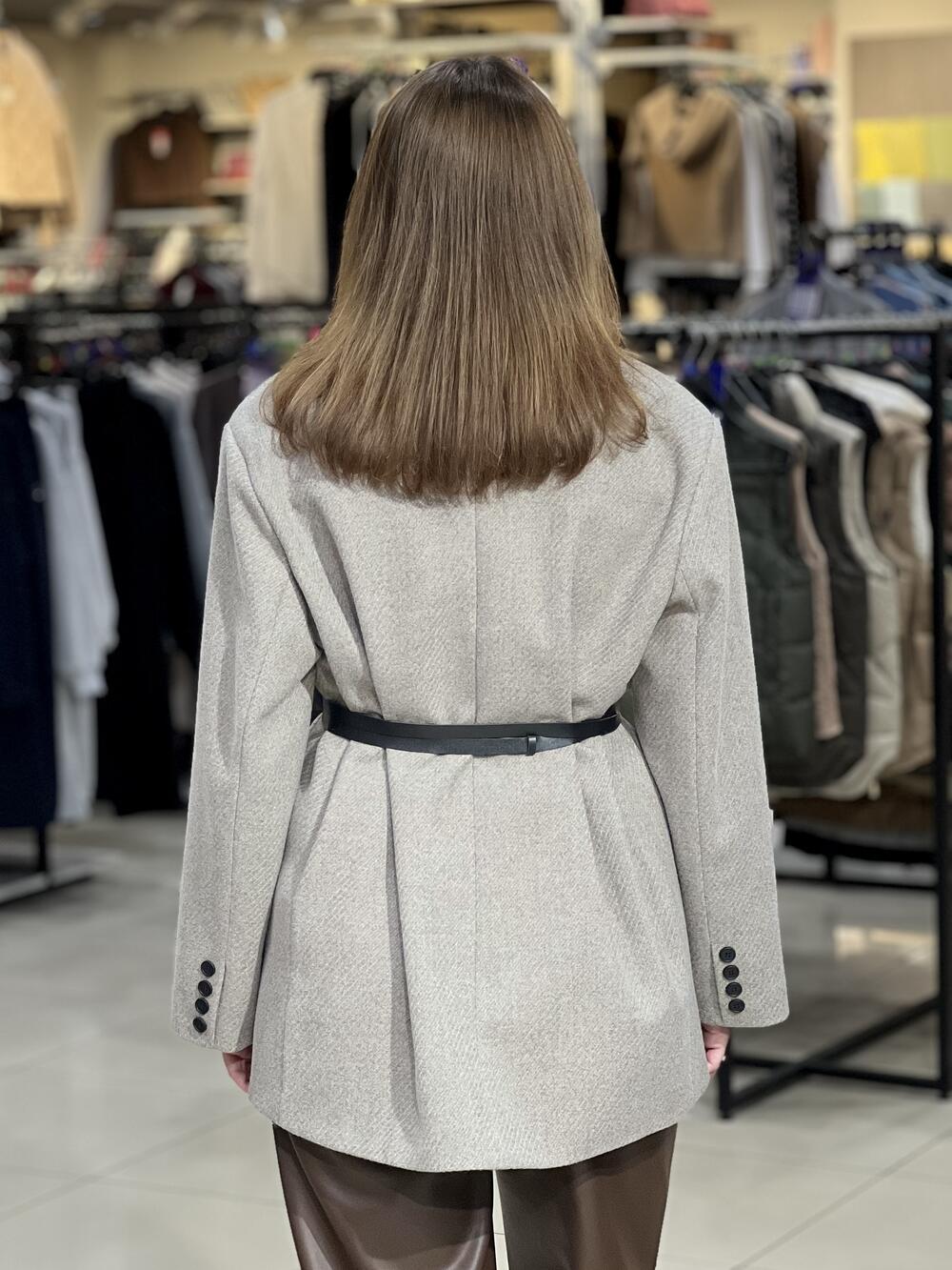 Піджак пальтовий SIM LR 285 вовна рубчик бежевий, 46/L