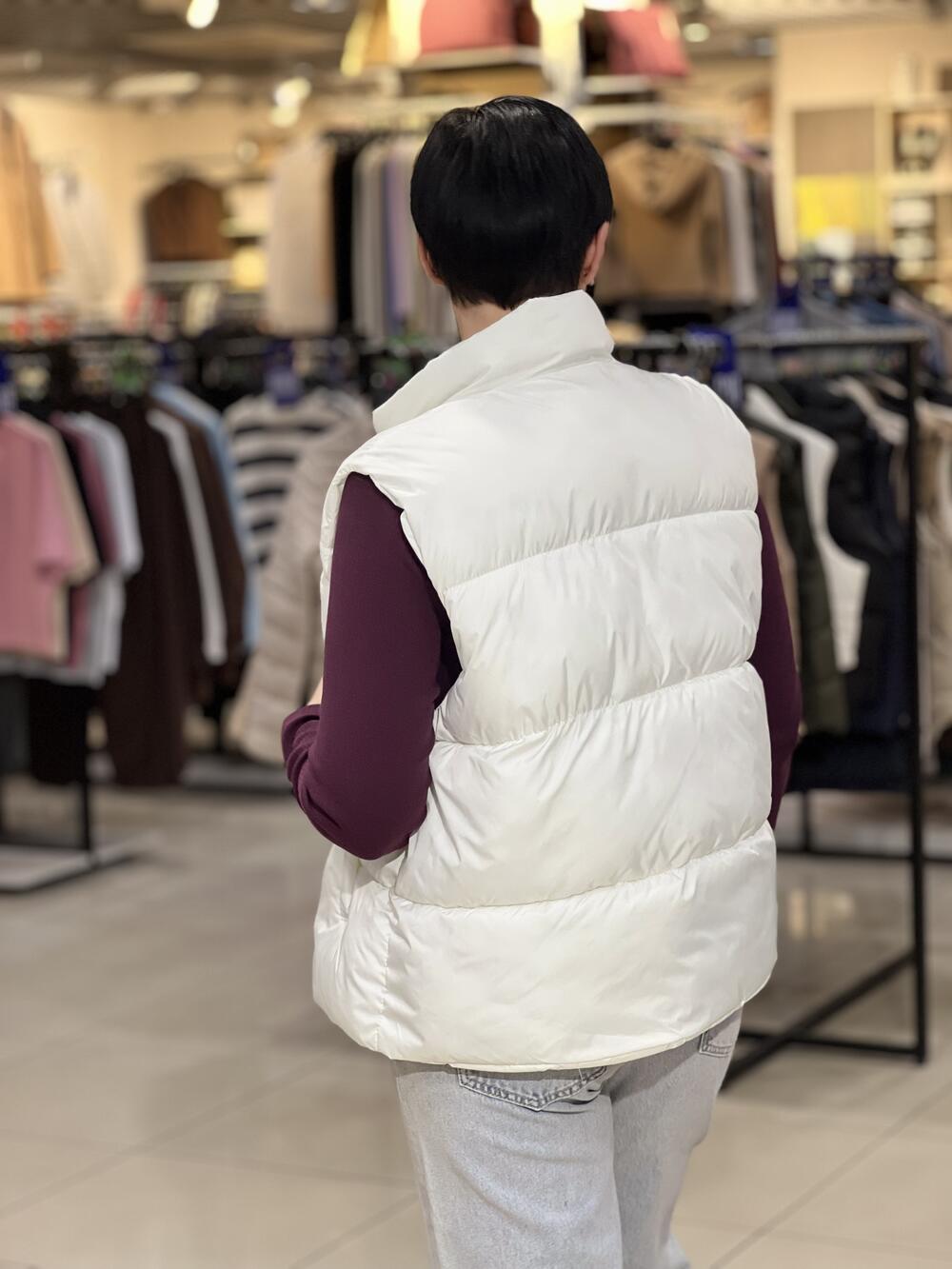 Жилет LR 050100 стьобаний короткий без капюшону молочний, L