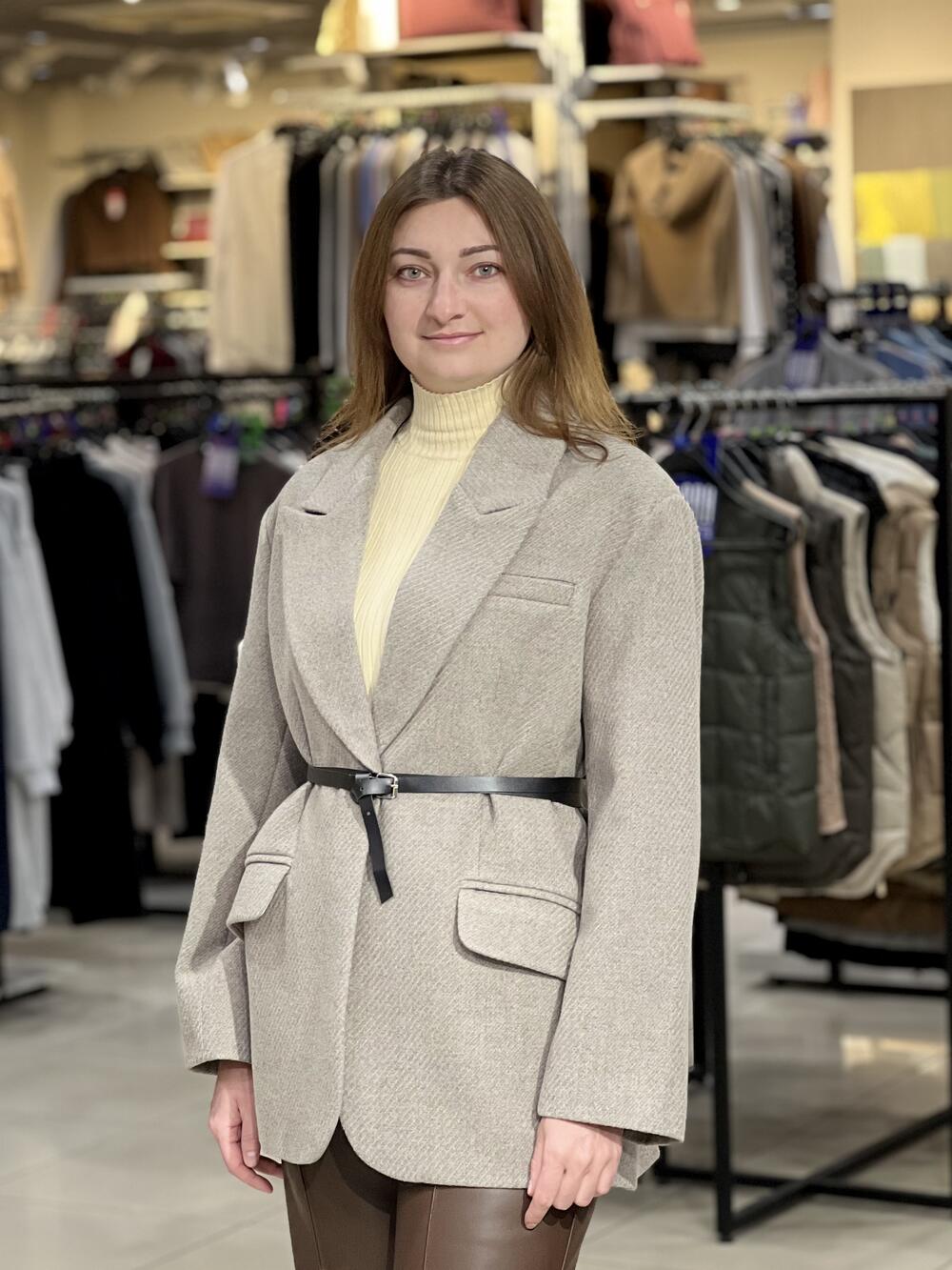 Піджак пальтовий SIM LR 285 вовна рубчик бежевий, 46/L