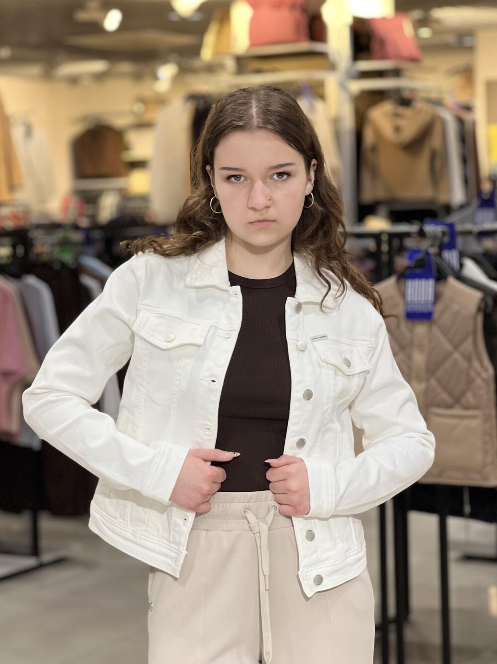 Куртка LR L26438 J-NALA джинсова коротка білий, S