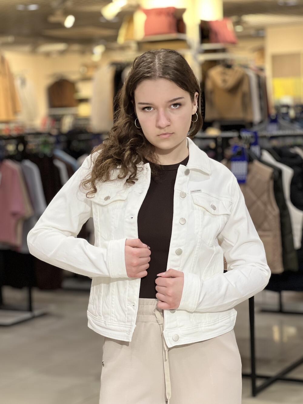 Куртка LR L26438 J-NALA джинсова коротка білий, S