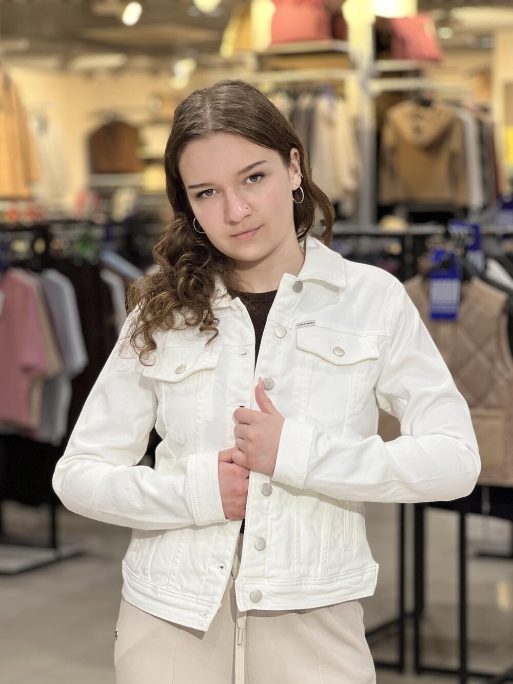 Куртка LR L26438 J-NALA джинсова коротка білий, L