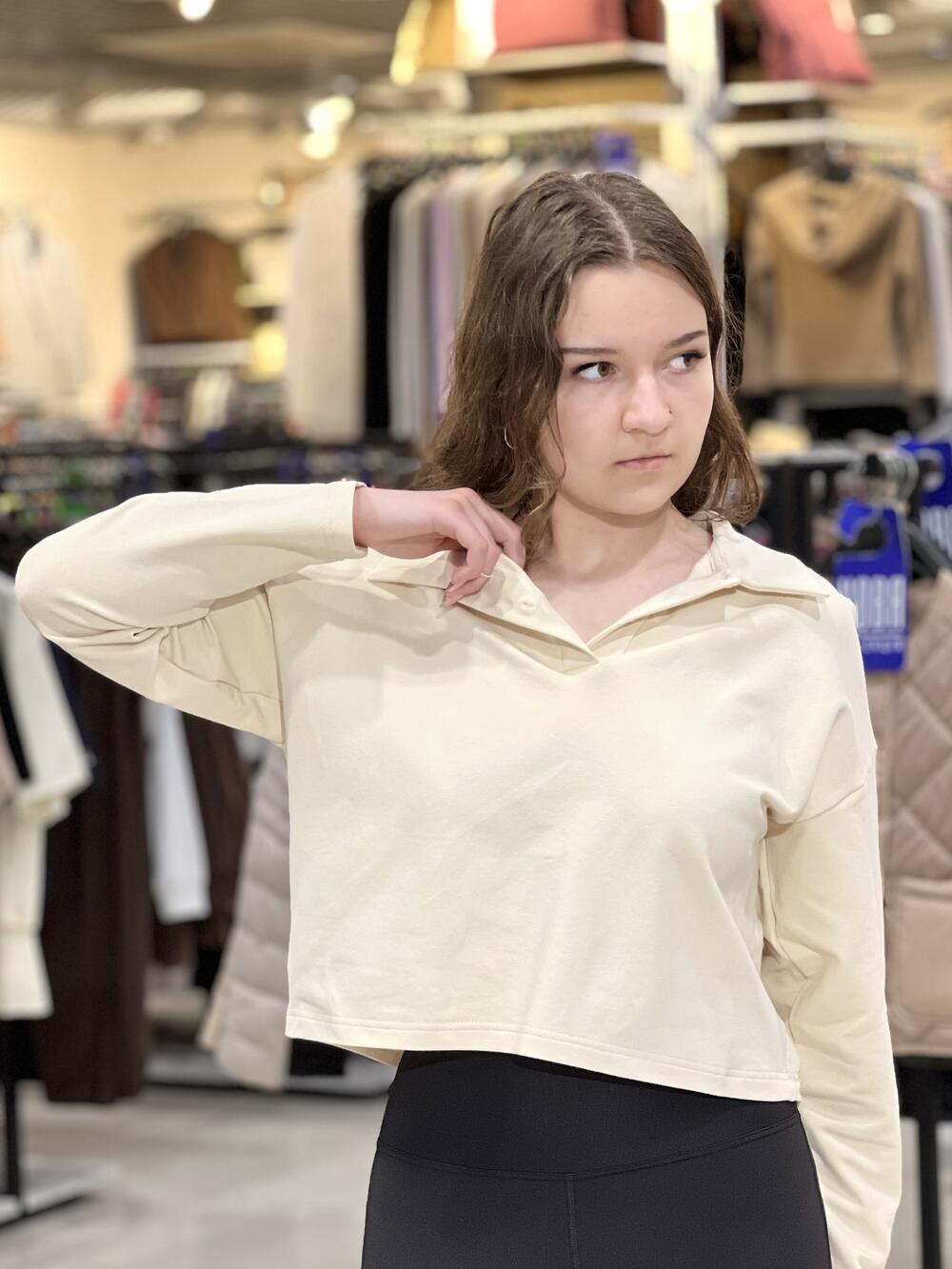 Джемпер LR LC035p поло трикотаж двунитка молочний, M