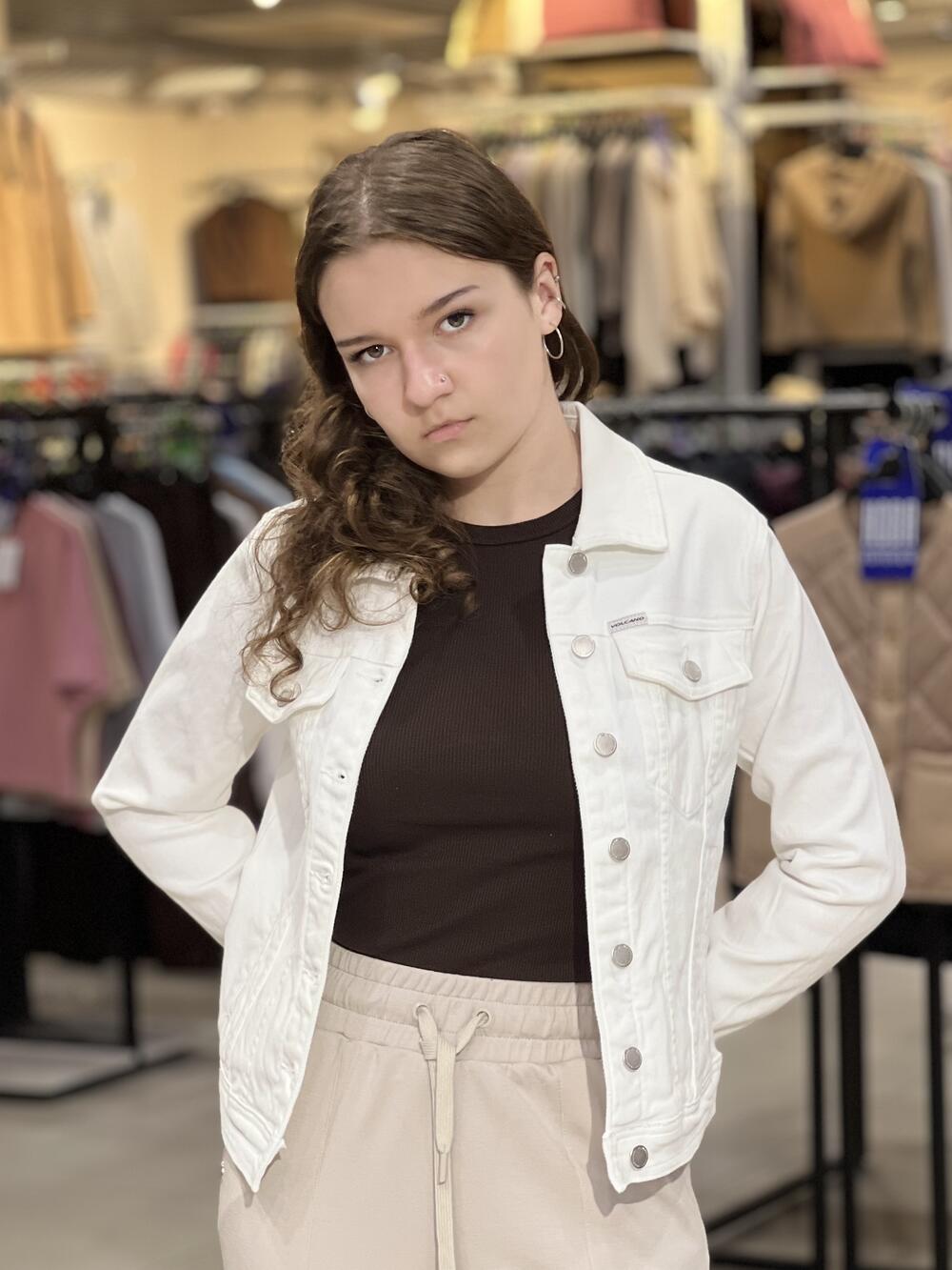 Куртка LR L26438 J-NALA джинсова коротка білий, S