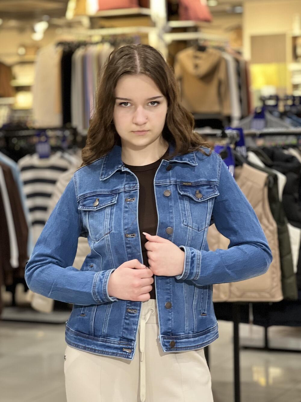 Куртка LR L26415 J-LUNA джинсова коротка приталена синій, S