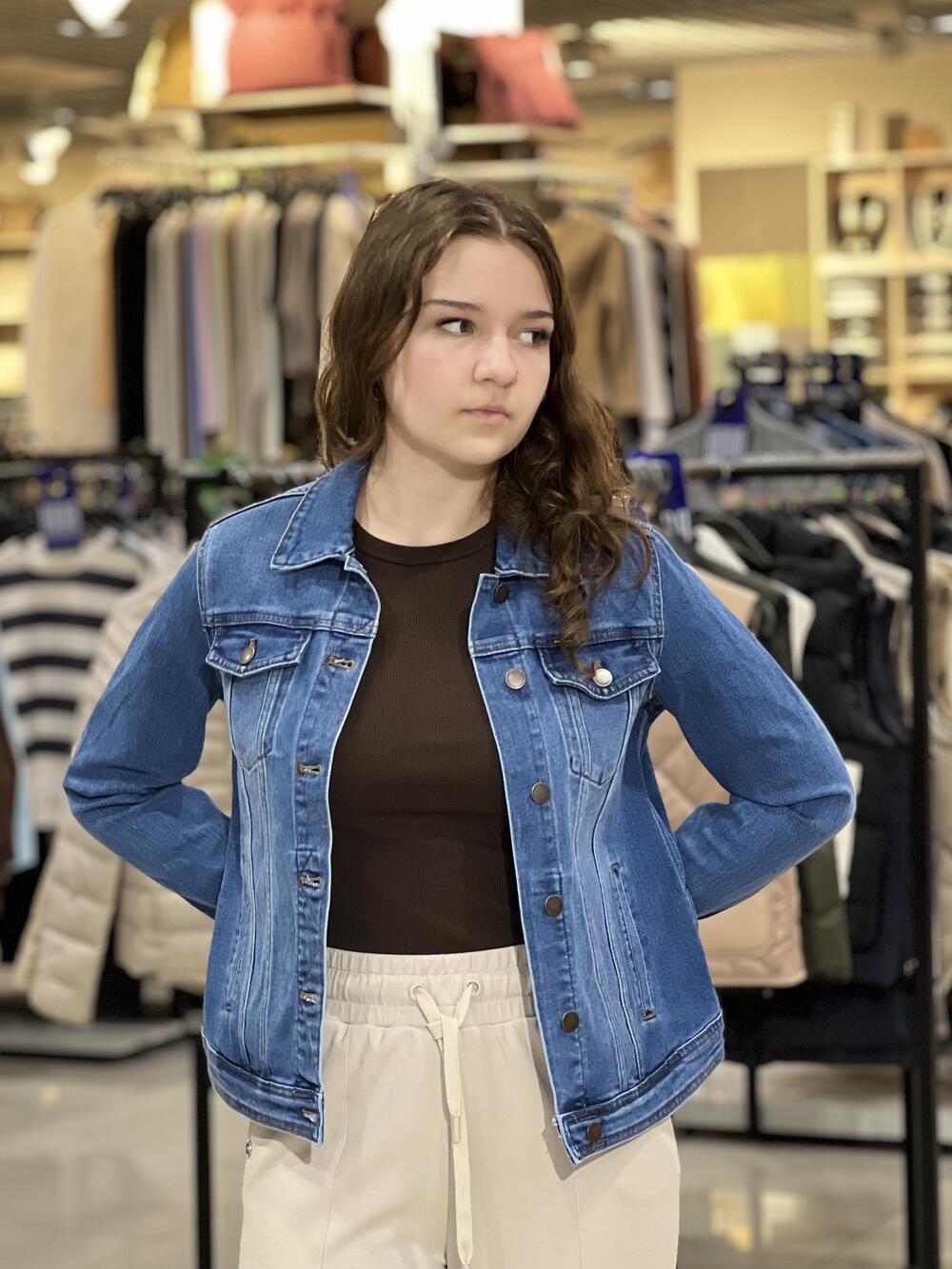 Куртка LR L26415 J-LUNA джинсова коротка приталена синій, S