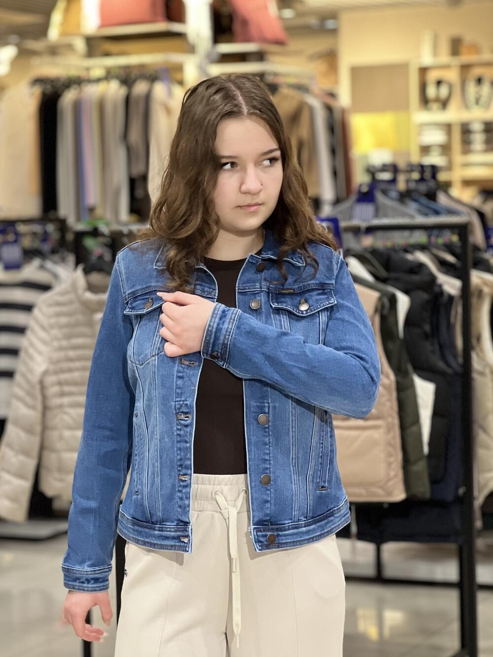 Куртка LR L26415 J-LUNA джинсова коротка приталена синій, XL