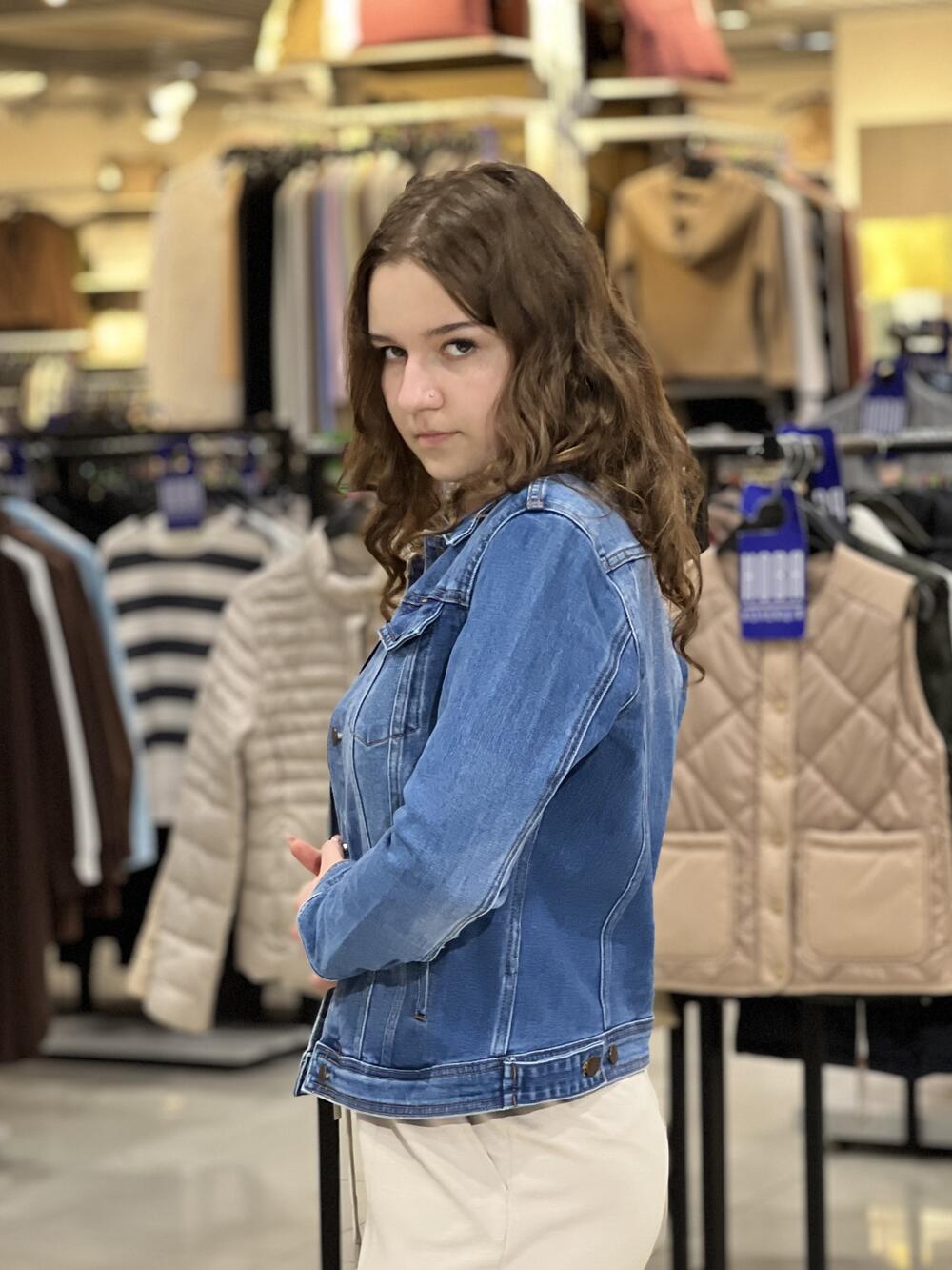 Куртка LR L26415 J-LUNA джинсова коротка приталена синій, XL