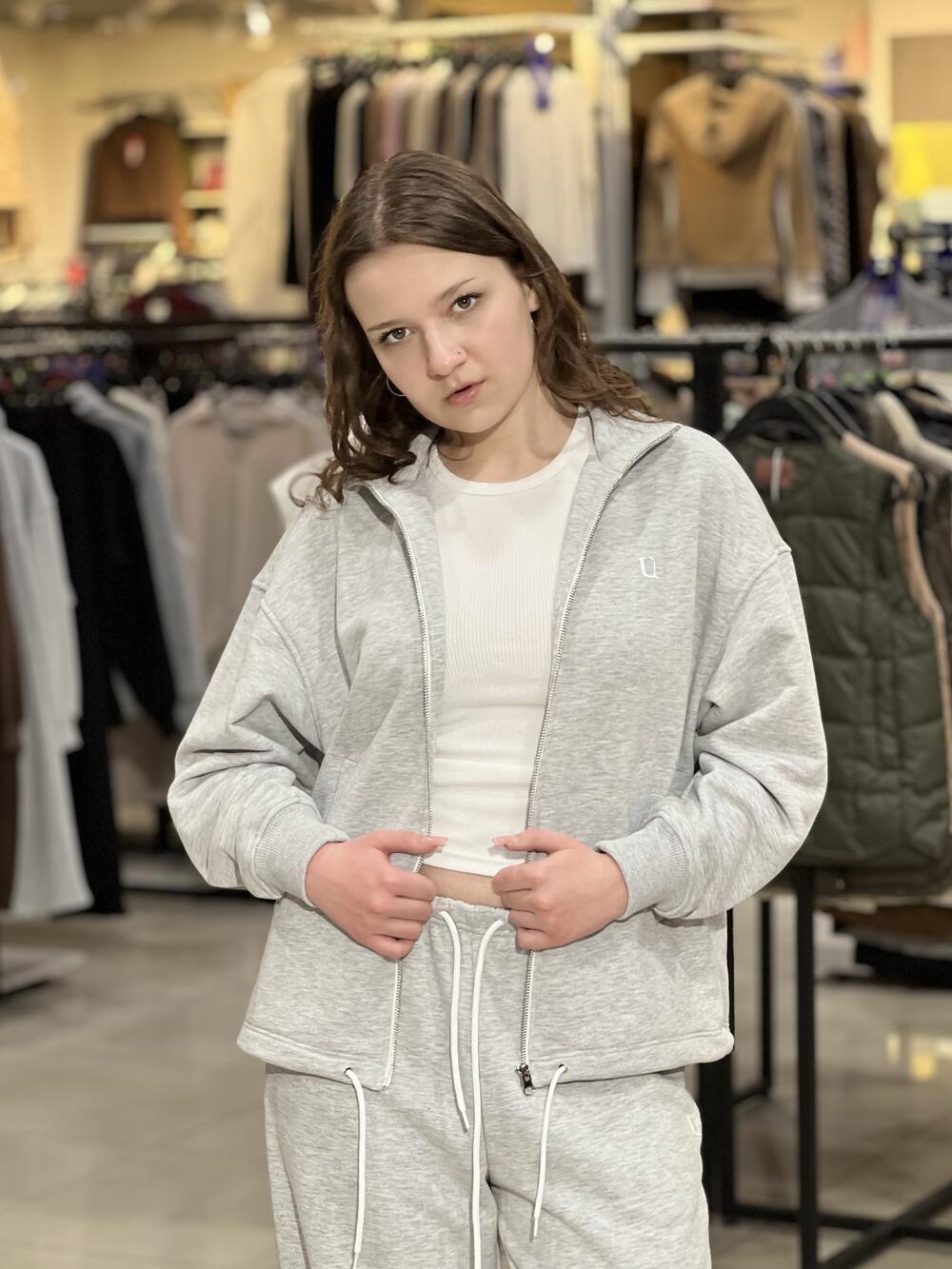 Світшот-зіп LR LC065s прямого крою на блискавці 