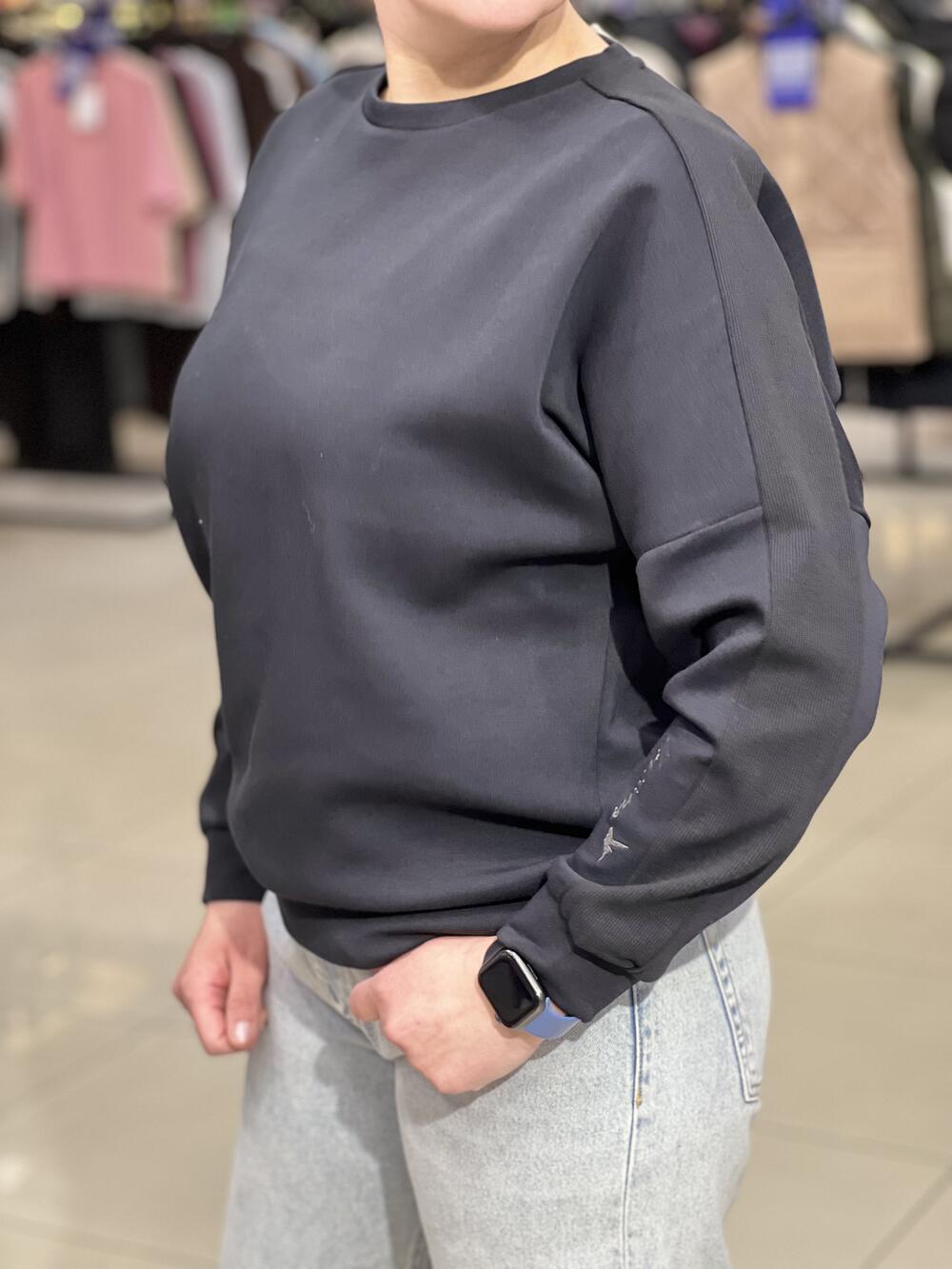 Джемпер LR L01012 B-ALLURE д/р інтерлок чорний, XL