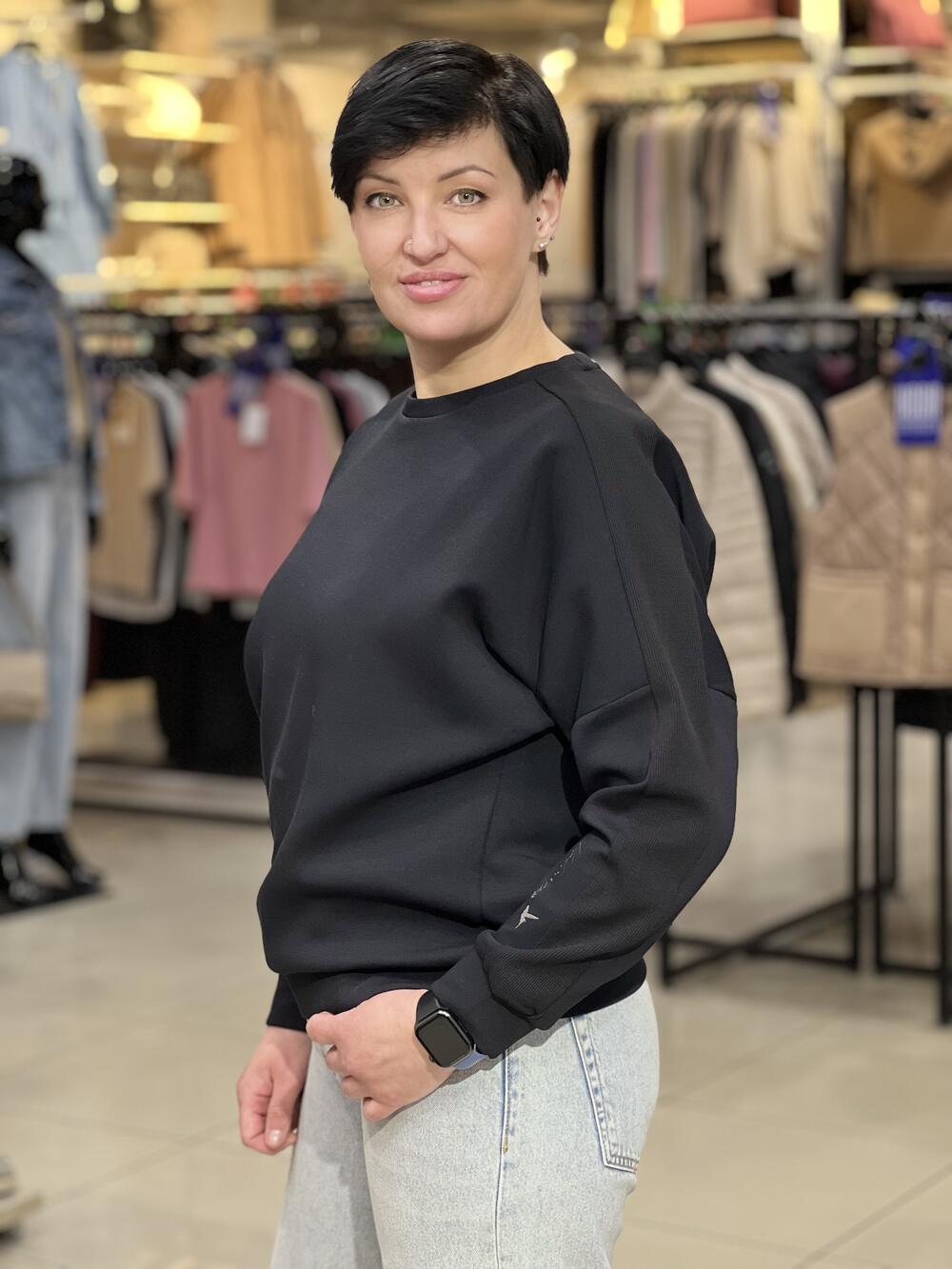 Джемпер LR L01012 B-ALLURE д/р інтерлок чорний, XS