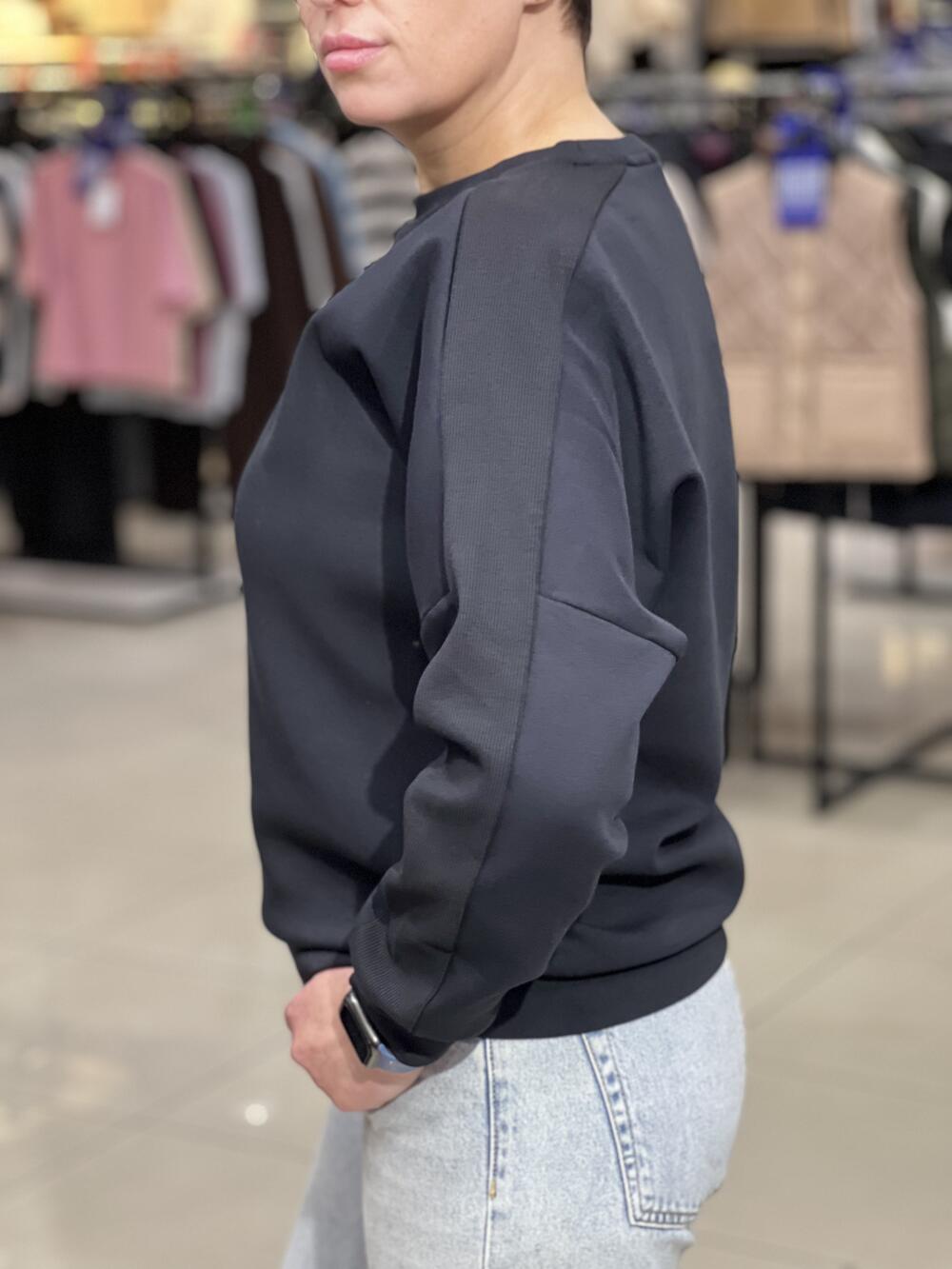 Джемпер LR L01012 B-ALLURE д/р інтерлок чорний, XL