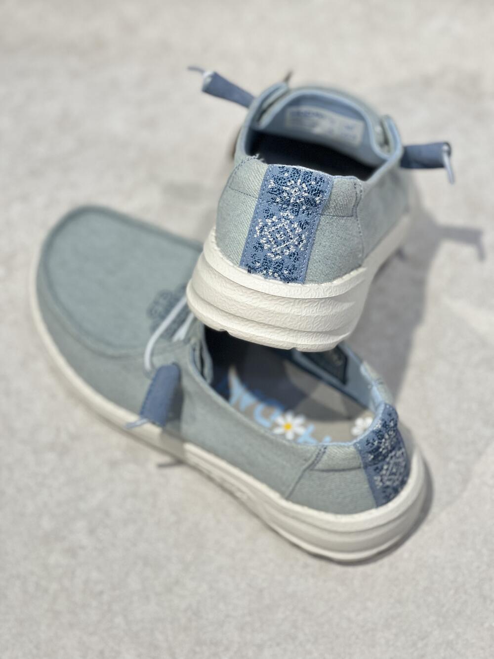 Мокасини жіночі 30-46 BORA ETHNO DENIM текстиль вишивка літо блакитний, 41