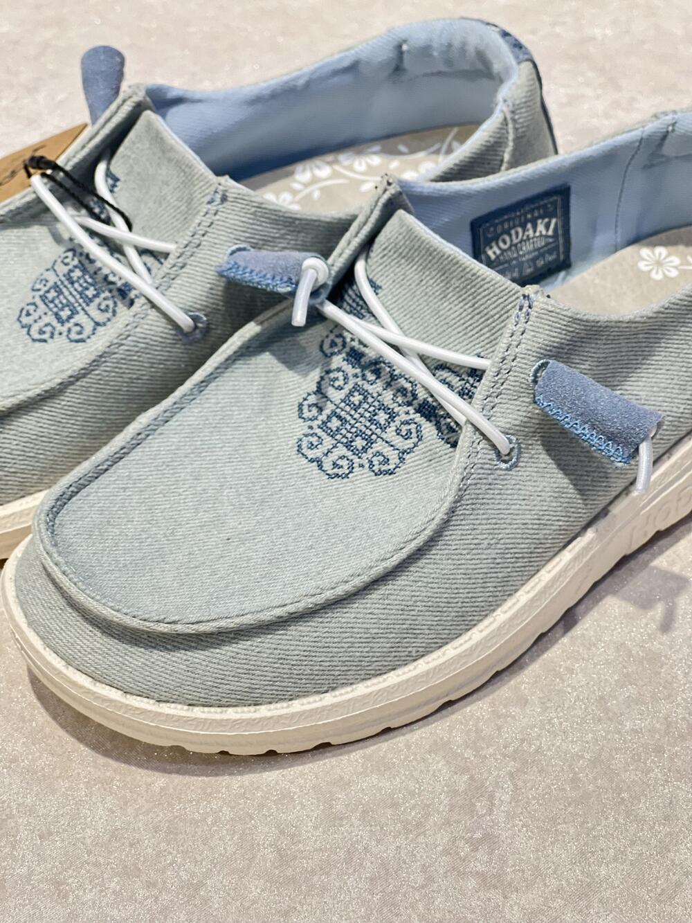 Мокасини жіночі 30-46 BORA ETHNO DENIM текстиль вишивка літо блакитний, 40