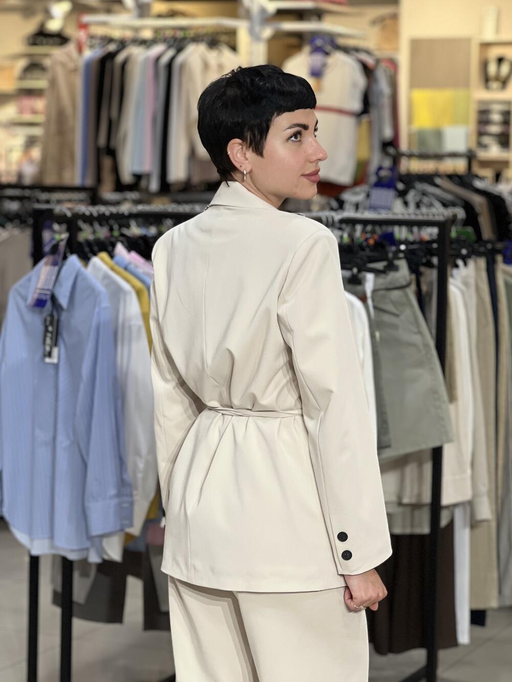 Костюм LR 2.1 класичний з палаццо бежевий, 40/XS